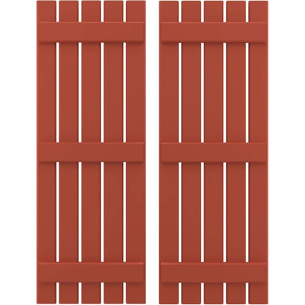 Ekena Millwork Americraft 5-Board, 3 Batten Exterior Real Wood Spaced Board-n-Batten Shutters, ARW401SB519X77CLH, PR ARW401SB519X77CLH - main